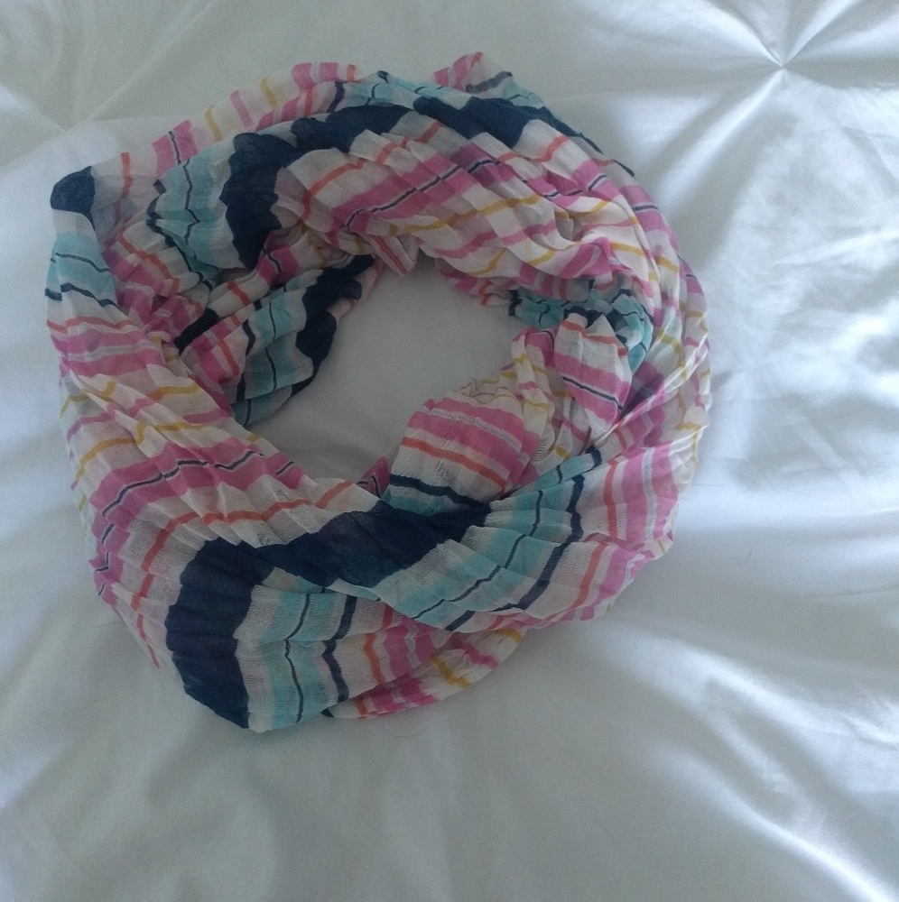 Pink Blue Yellow Multi Color Infinity Scard Pink